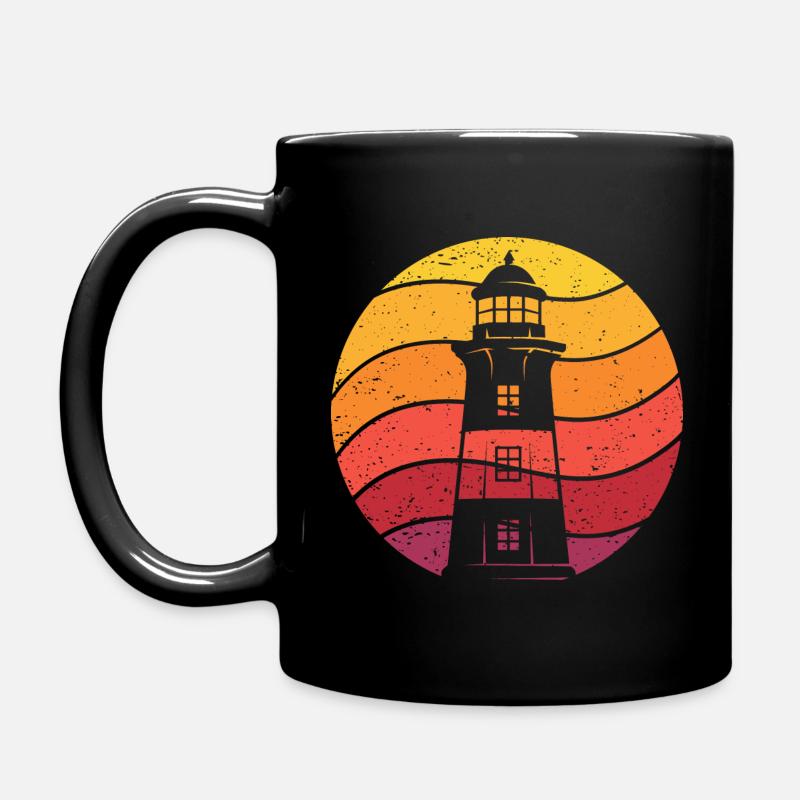 Leuchtturm Retro Style Vintage - Tasse einfarbig - Schwarz