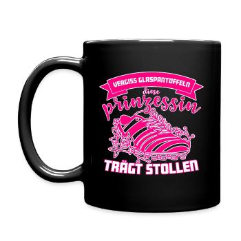 Fußballerin Frauenfußball Spielerin Prinzessin - Tasse einfarbig - Schwarz - Links