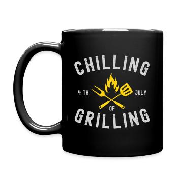 I feierte in Grilla - Tasse einfarbig - Schwarz - Links