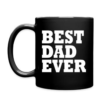 Best dad ever - Tasse einfarbig - Schwarz - Links
