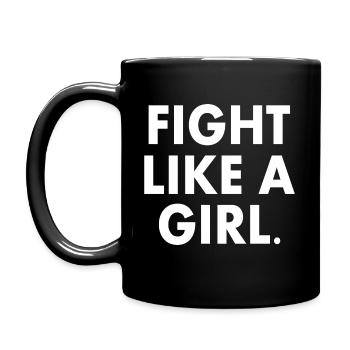 Fight like a girl - Mug uni - noir - Gauche