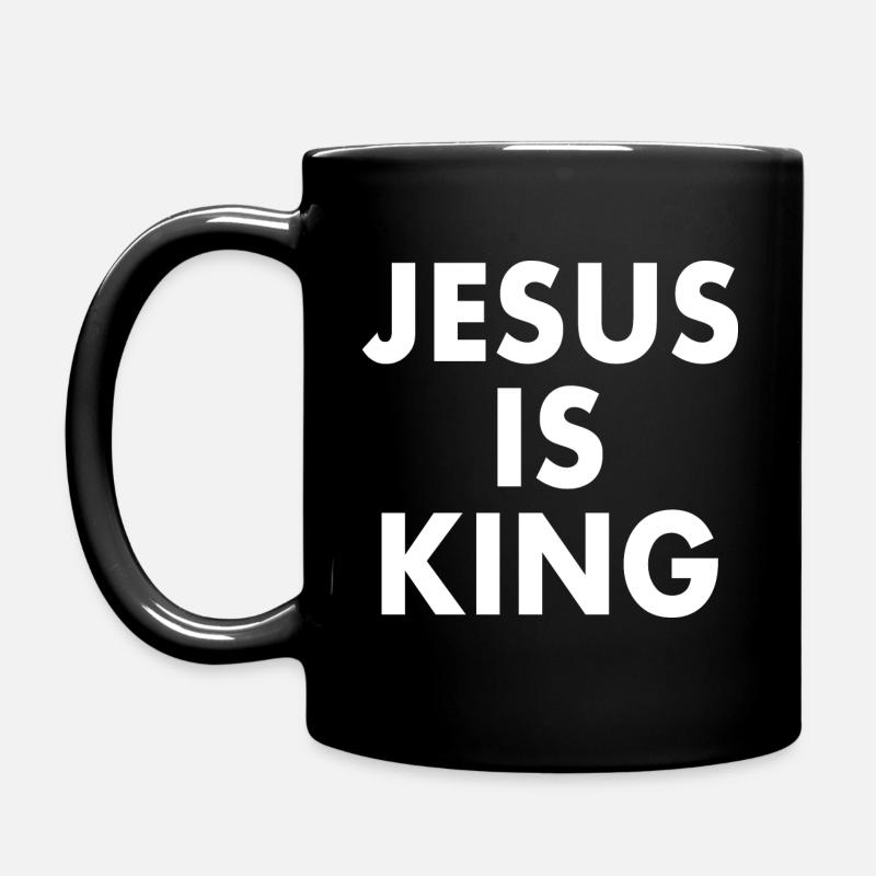 Jesus is king - Full Colour Mug - black