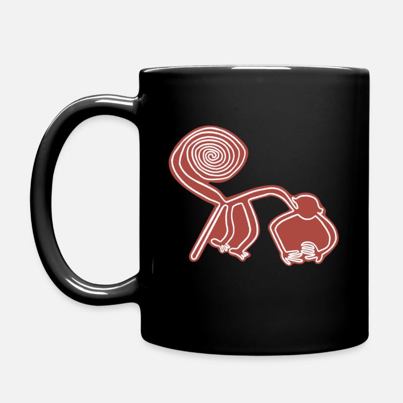 Nazca Lines Monkey - Full Colour Mug - black