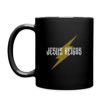 Jesus Reigns - Christian - Full Colour Mug - black - Left