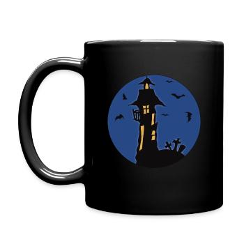Halloween Haunted House - Full Colour Mug - black - Left