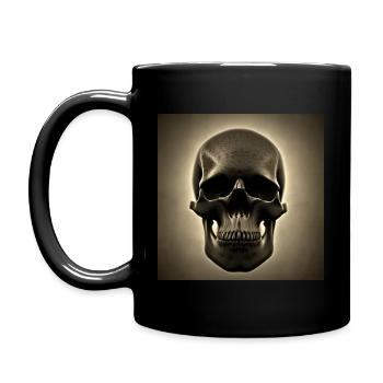 creepy skull, photorealistic, 3D - Full Colour Mug - black - Left