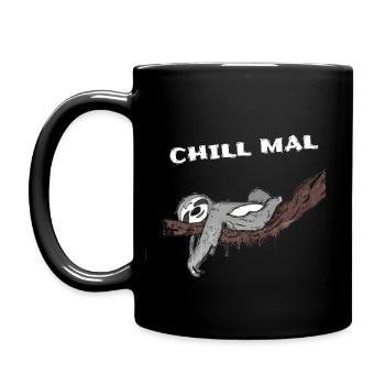 Chill mal Faultier chillen relax - Tasse einfarbig - Schwarz - Links