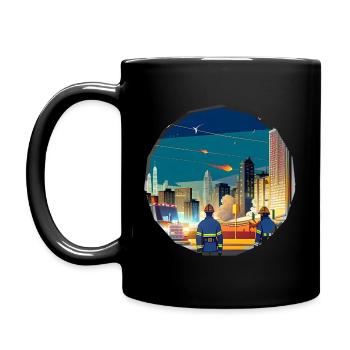 Big City Fire Fighters - Full Colour Mug - black - Left