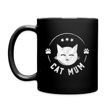 Cat Mum - Full Colour Mug - black - Left