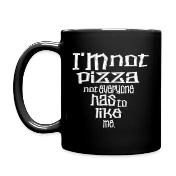 Ich bin keine Pizza - Tasse einfarbig - Schwarz - Links