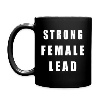 strong women lead - Tasse einfarbig - Schwarz - Links