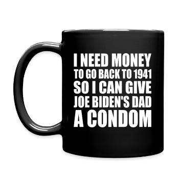 i need money to go back to 1941 - Full Colour Mug - black - Left