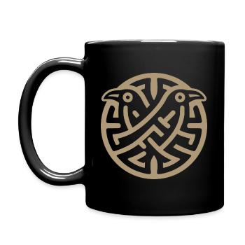 Valhalla Viking symbole corbeaux - Mug uni - noir - Gauche