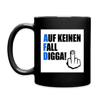 auf keinen fall digga - Tasse einfarbig - Schwarz - Links