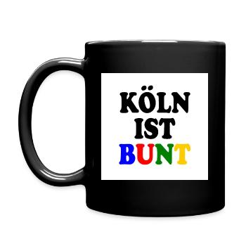 Köln ist bunt - Tasse einfarbig - Schwarz - Links