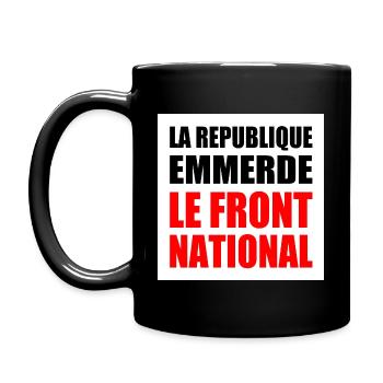 Die Republik fickt den Front National - Tasse einfarbig - Schwarz - Links