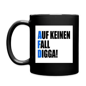 auf keinen fall digga - fuck afd - Tasse einfarbig - Schwarz - Links