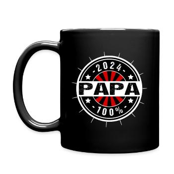 Werdender Vater Zukünftiger Papa 2024 Schwanger - Tasse einfarbig - Schwarz - Links