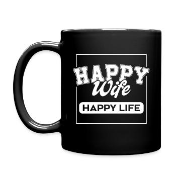 Happy Wife Happy Life - Full Colour Mug - black - Left