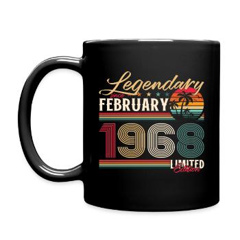57ème anniversaire cadeau mari Original février 1968 - Mug uni - noir - Gauche