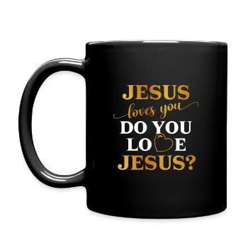 Jesus loves you - Full Colour Mug - black - Left