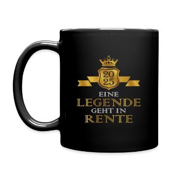 Eine Legende geht in Rente - Tasse einfarbig - Schwarz - Links