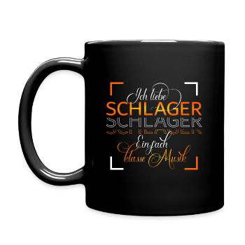 Ich liebe Schlager - Tasse einfarbig - Schwarz - Links