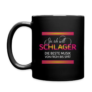 Schlager Ja ich will - Tasse einfarbig - Schwarz - Links
