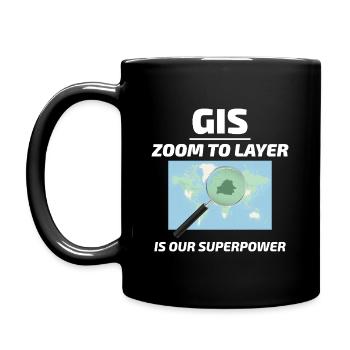 GIS Zoom to Layer Mapping Geospatial Tech - Tasse einfarbig - Schwarz - Links