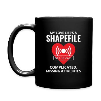 Shapefile GIS Humor Geospatial Technician - Full Colour Mug - black - Left
