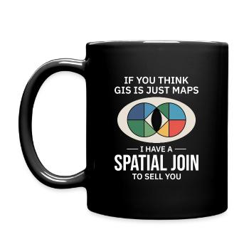 GIS Spatial Join Map Data Analysis - Full Colour Mug - black - Left