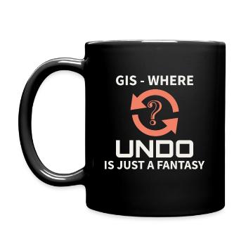 GIS Undo Fantasy Data Mapping Errors - Full Colour Mug - black - Left