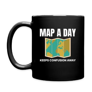 World Map GIS Cartography Earth Geography - Full Colour Mug - black - Left