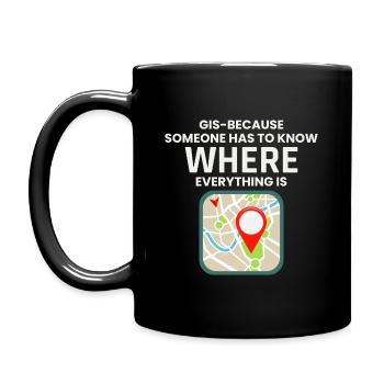SIG où tout est localisation sur la carte - Mug uni - noir - Gauche