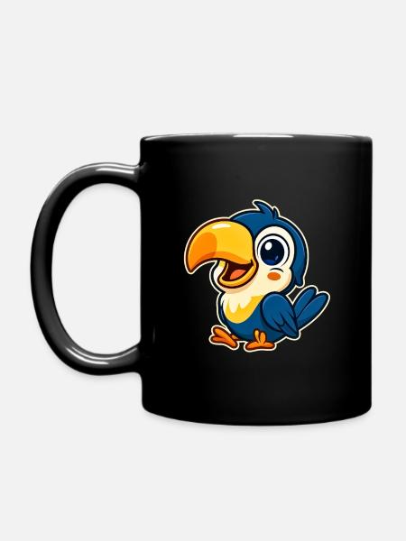 Toucan rieur dans le style dessin animé - Mug uni - noir