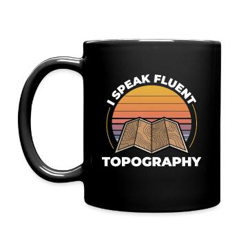 GIS Contour Map Sunset Outdoor Adventure - Full Colour Mug - black - Left