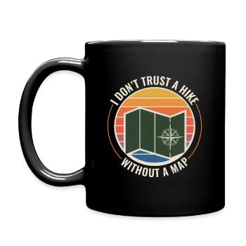 GIS Map Compass Retro Adventure Outdoor - Full Colour Mug - black - Left