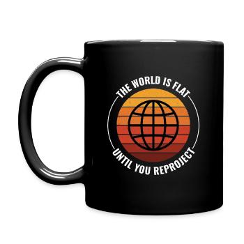 Globe Terre Carte du Monde Rétro Coucher de soleil - Mug uni - noir - Gauche