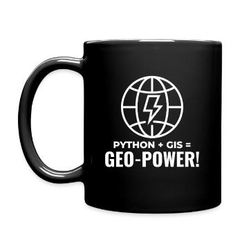 Python SIG Géo-Puissance Programmation Géospatial - Mug uni - noir - Gauche