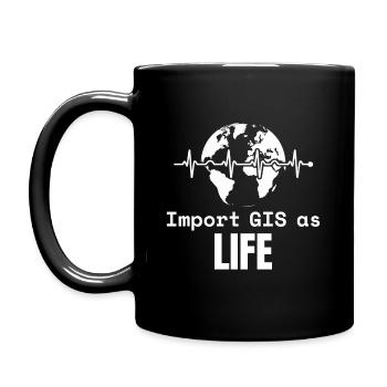 GIS Life Geospatial Mapping Datenanalyse - Tasse einfarbig - Schwarz - Links