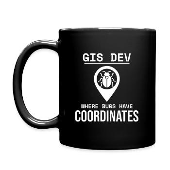 GIS Dev Debugging Coordinates Geospatial Bug - Tasse einfarbig - Schwarz - Links