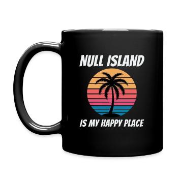 Null Island Geolokalisierung GIS Kartografie Humor - Tasse einfarbig - Schwarz - Links