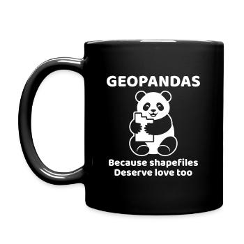 GeoPandas Shapefiles GIS Python Data Love - Mug uni - noir - Gauche
