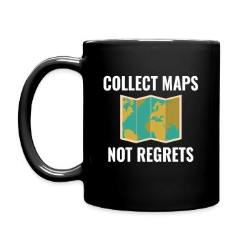 Collect Maps Not Regrets GIS Travel - Full Colour Mug - black - Left