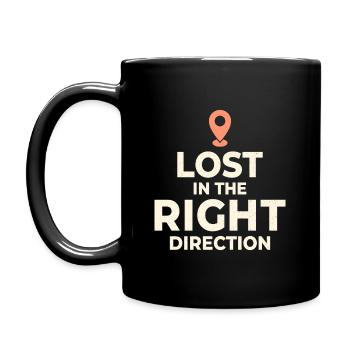 Lost Right Direction Travel Navigation Funny - Full Colour Mug - black - Left