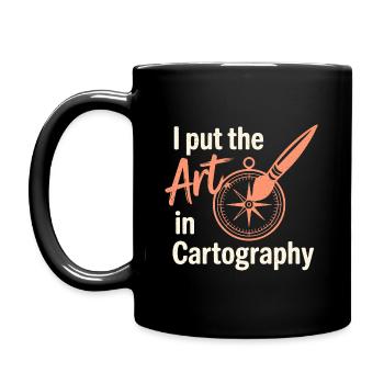 Kunst, Kartographie, GIS, Kartenerstellung, Design - Tasse einfarbig - Schwarz - Links