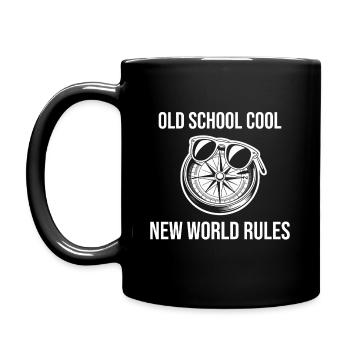 Old School Cool New World Rules Compass - Full Colour Mug - black - Left