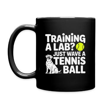 Labrador entraînement balle de tennis drôle chien design - Mug uni - noir - Gauche