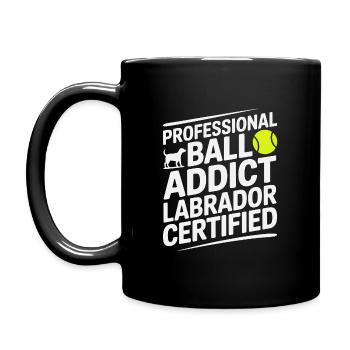 Ball Addict Labrador zertifizierter lustiger Hund - Tasse einfarbig - Schwarz - Links