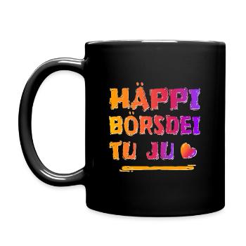 Haeppi boersdei to ju - Full Colour Mug - black - Left